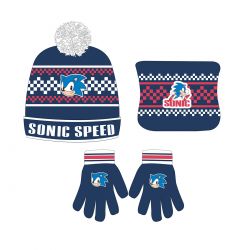Bonnet gants snood Sonic garcon