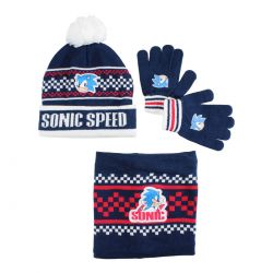 Bonnet gants snood Sonic garcon