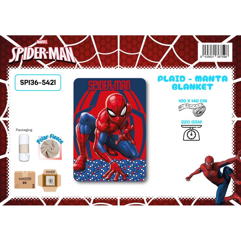 Plaid Polaire Spiderman