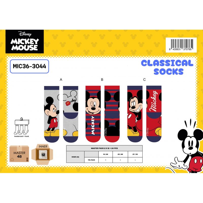 Lot de 3 chaussettes Mickey