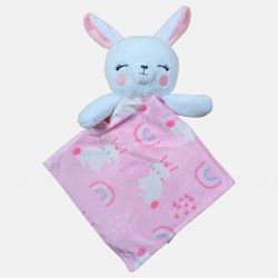 Plaid polaire lapin arc en ciel grisTom Kids